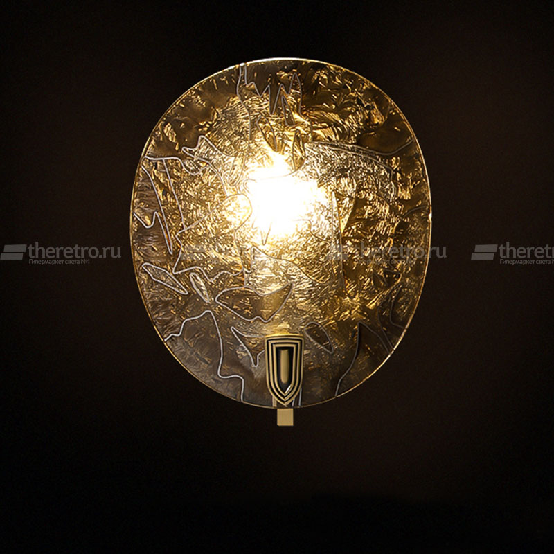 Серия настенных светильников с абажуром из круглых стеклянных пластин с ручной росписью RIFFLE WALL фото #num#