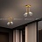 Потолочный светильник с двумя стеклянными плафонами на металлическом кольце ADRIELL CH Латунь и черный фото 6