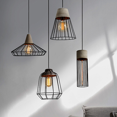 Подвесной светильник Cement Droplight Pendant Light СерыйD  фото 1