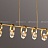 Рядный светильник с круглыми плафонами в виде кристаллов на золотых кольцах ADONICA LONG 10 ламп фото 12