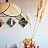 Дизайнерская люстра на лучевом каркасе с треугольными рассеивателями из бамбукового плетения RAVDNA 80 см  фото 5