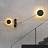 Светодиодная настенная лампа с плафонами в виде дисков разного диаметра внутри золотых колец TINT TRIO фото 4
