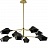 Лаконичная потолочная люстра в скандинавском стиле LANT 8 плафонов Черный Золотой фото 3