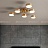 Серия потолочных светодиодных люстр с дисковидными плафонами на тонких угловых штангах латунного оттенка DAHLIA B фото 21